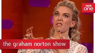 Vanessa Kirby recognised as Princess Margaret swigging her journey juice   The Graham Norton Show