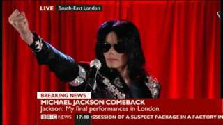 Michael Jackson announce comeback 2009 This is It