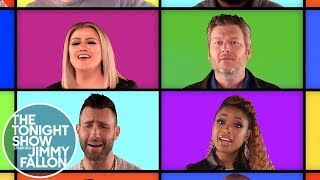 Jimmy The Roots and The Voice Coaches Sing a Mashup of Their Hits A Cappella