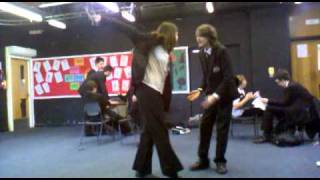 Tom Crisp gets hit by a girl in drama