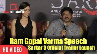 Ram Gopal Varma Speech At Sarkar 3 Official Trailer Launch  Viralbollywood