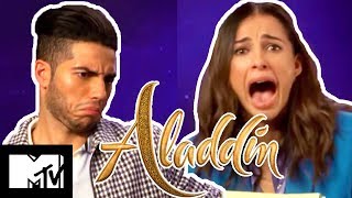 Aladdin Stars Mena Massoud  Naomi Scott Play Disney Movies Pictionary  MTV Movies