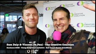 Sundance 2020 Actors Sam Daly and Vincent DePaul at The Creative Coalition