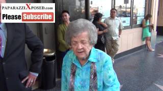 Pat Crawford Brown outside The Pantages Theatre in Hollywood