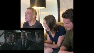 Mindhunter cast Jonathan Groff Anna Torv  Holt McCallany reacting to The Groff Glare compilation