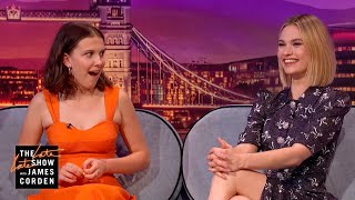 Lily James  Millie Bobby Brown Are Very Superstitious  LateLateLondon