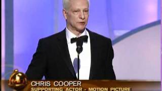 Chris Cooper Wins Best Supporting Actor Motion Picture  Golden Globes 2003