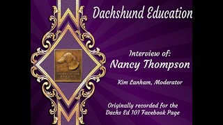 Dachshund Education Nancy Thompson interview