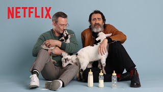 Christian Slater  Demin Bichir Play With Baby Goats While Answering Questions  Chupa  Netflix