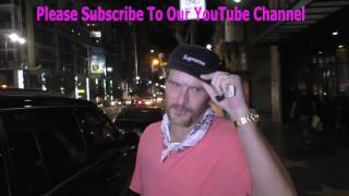 Balthazar Getty talks about Lord Of The Flies outside Katsuya Restaurant in Hollywood