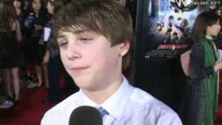 Sterling Beaumon being interviewed at Astro Boy Movie Premiere
