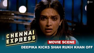 Deepika Kicks Shah Rukh Khan off  Movie Scene  Chennai Express   A Film By Rohit Shetty
