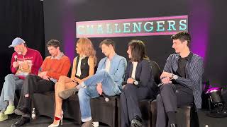 Full Challengers movie Press Conference with Zendaya Josh OConnor Mike Faist  Luca Guadagnino