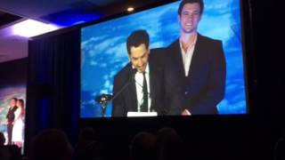 Aaron Abrams Accepts Laurence Fishburnes Saturn Award