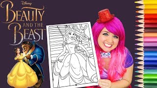 Coloring Belle Beauty and the Beast Coloring Book Page Colored Pencil Prismacolor  KiMMi THE CLOWN