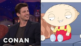 Grant Gustin Is Flattered By Stewies Crush On Him  CONAN on TBS