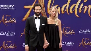 Marwan Kenzari and Nora Ponse Aladdin World Premiere Purple Carpet