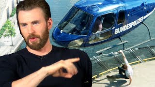 CHRIS EVANS Explains Bulging Biceps  Helicopter Scene In Captain America Civil War