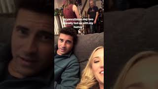 Ryan Rottman and Emily Osment on the set of Christmas Wonderland Movie 0925