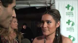 Actress QOrianka Kilcher Interviewed By Ken Spector  Global Green 2013 PreOscars Party