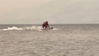 Rick Pearce the stunt man on his 18th attempt on the jetsurf