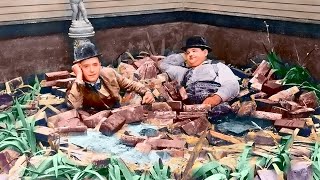 Laurel and Hardy Hog Wild1930 Best Scenes  Behind the Scene Pics Colored Best Comedians YouTube
