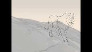 Animation Pencil Test Lion Walk  Cintiq  TVPaint by Animation Director Aaron Blaise