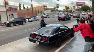 David Hasselhoff arrives in KITT car at Strange 80s 2