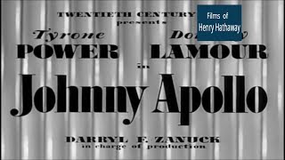 Johnny Apollo 1940 Tyrone Power Dorothy Lamour