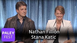 Castle  Nathan Fillion and Stana Katic Talk Handcuffs