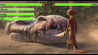 Ice Age Dawn of the Dinosaurs 2009 Final Battle with healthbars