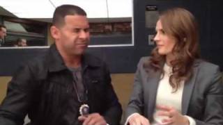 Did Jon Huertas just steal a kiss from Stana Katic