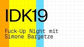 Simone Bargetze an der FvckUp Night beim Ideencamp 2019