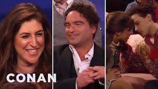 Mayim Bialik  Johnny Galecki Remember Their Teenage Kiss  CONAN on TBS