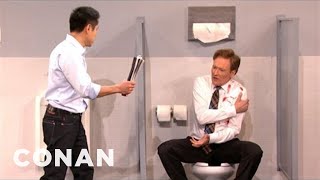 Steven Ho Shows Conan To Fend Off A Mens Room Attack  CONAN on TBS