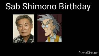 Sab Shimono Birthday