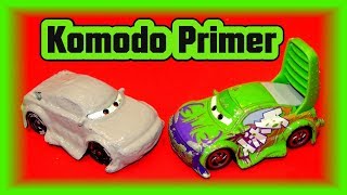 Pixar Cars Custom Tokyo Mater Komodo Primer Wingo with DJ as Yokoza and Primer Lightning McQueen