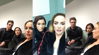 Caity Lotz with Stephen Amell  Chyler Leigh  Instagram Live Stream  18 October 2017 Backstage