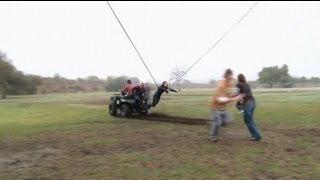 Human Slingshot Commercial Katie Eischen using Hillbilly Bungee Jump for Hyundai Sonata Advert 2011