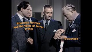 Sherlock Holmes  The Voice of Terror 1942  Starring Basil Rathbone and Nigel Bruce  Colourised
