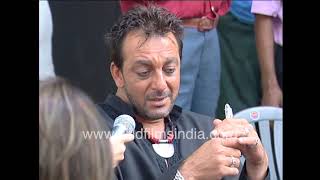Sanjay Dutt on the set of film Deewar Lets Bring Our Heroes Home