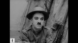 Charlie Chaplin in the trenches Scene from Shoulder Arms 1918
