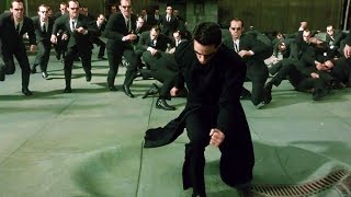 Neo vs Smith Clones Part 2  The Matrix Reloaded Open Matte