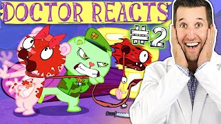 ER Doctor REACTS to Happy Tree Friends Medical Scenes 2