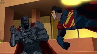 Four Supermans Fight at Lexcorp  Reign of the Supermen