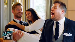 Chris Hemsworth v James Corden  Battle of the Waiters  LateLateLondon