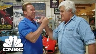 Arnold Schwarzenegger Shows Jay Leno His Mercedes Electric GWagen  Jay Lenos Garage  CNBC Prime