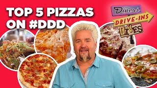 TOP 5 Pizzas in DDD Video History with Guy Fieri  Diners DriveIns and Dives  Food Network