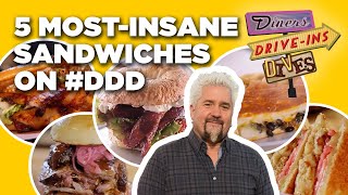 Top 5 Craziest Sandwiches Guy Fieri Has Eaten on Diners DriveIns and Dives  Food Network
