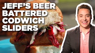 Jeff Mauros Beer Battered Codwich Sliders  Sandwich King  Food Network